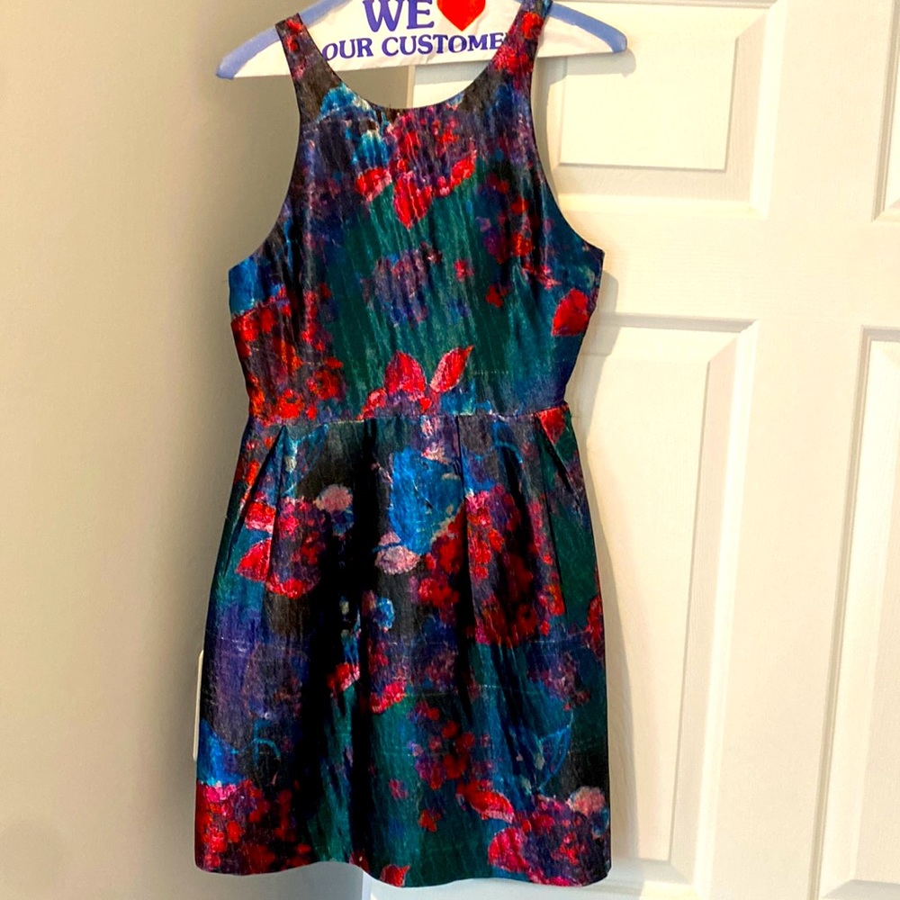 Anthropologie multi-color floral mini dress